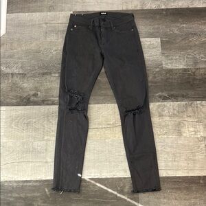 Hudson Jeans Black Distressed Skinny Jeans